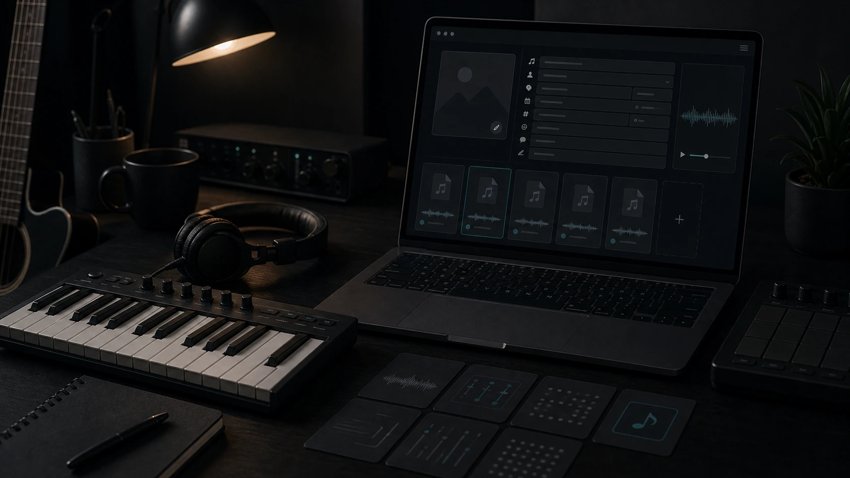 Independent musician organizing metadata for a demo track