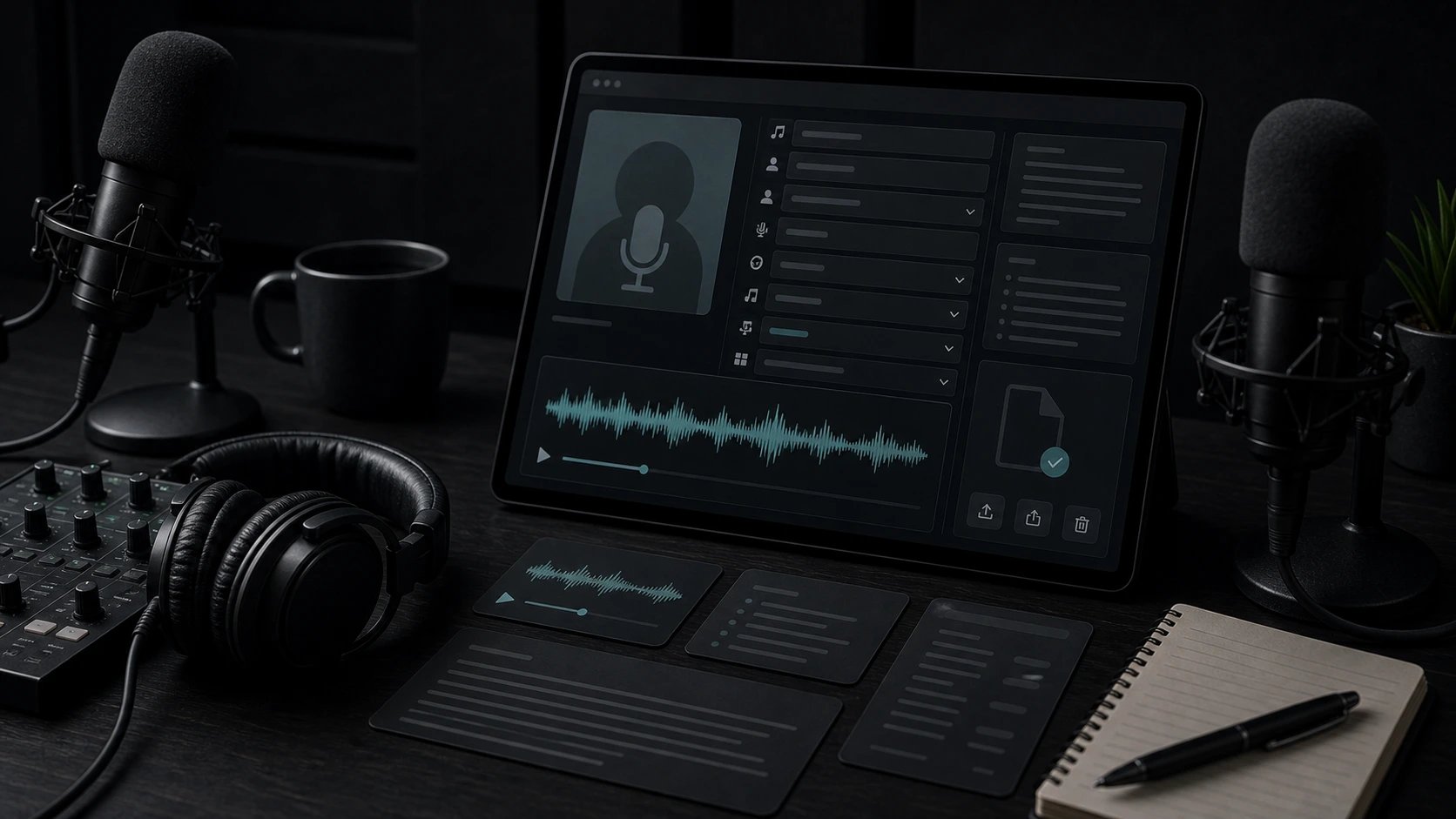Podcast producer labeling an episode audio file