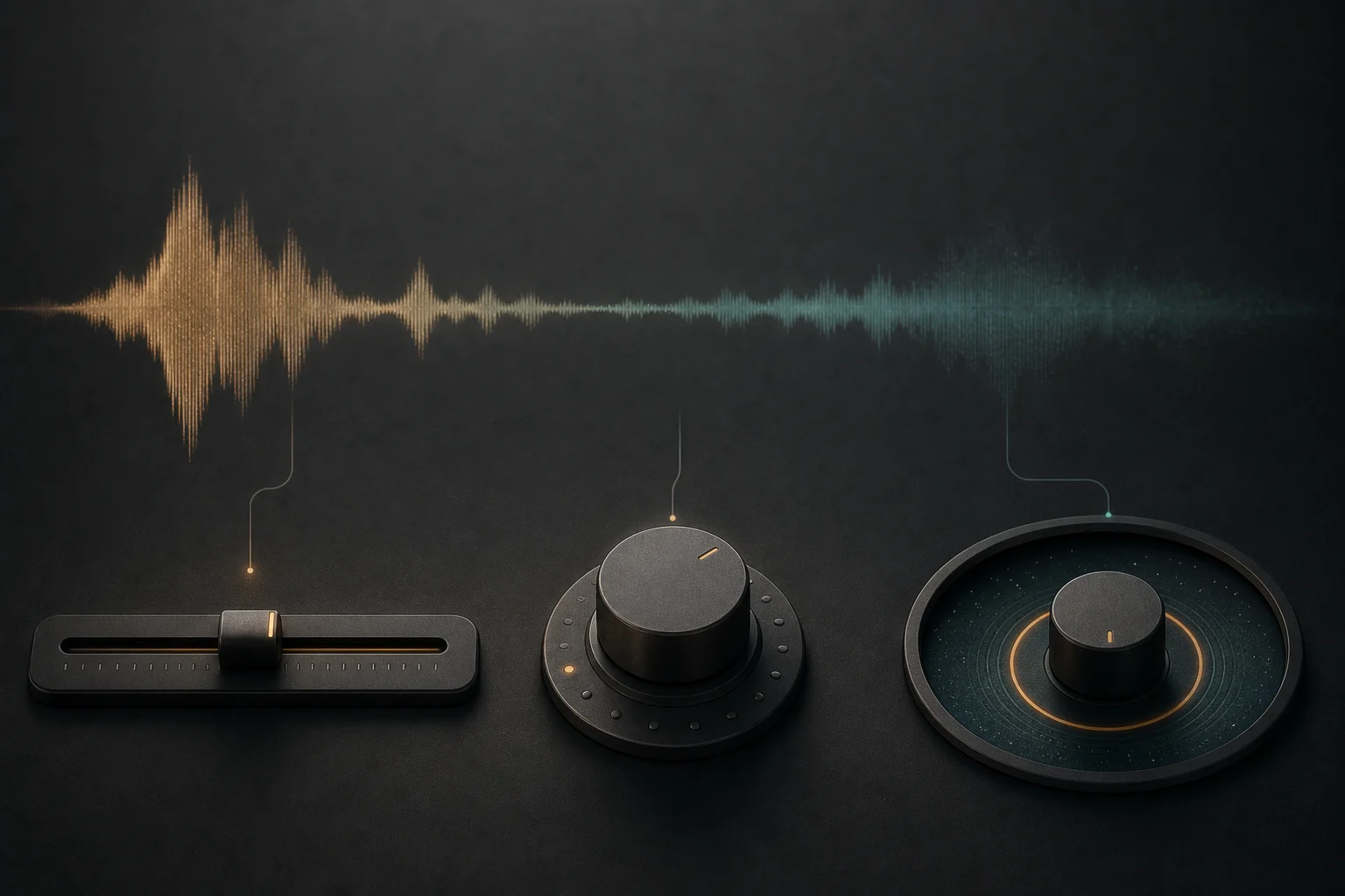 Controles separados de MusicAURA para movimiento tono y espacio